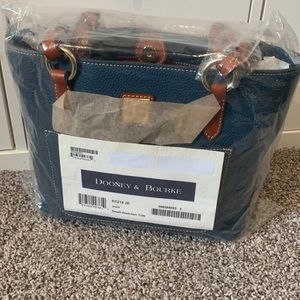 Dooney and Bourke Pebble Leather Small Gretchen Tote in the color Jeans